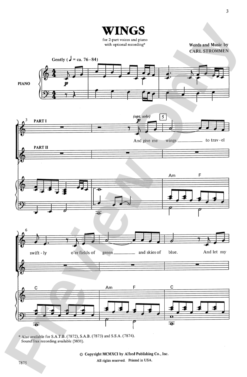 Wings: 2-Part Choral Octavo