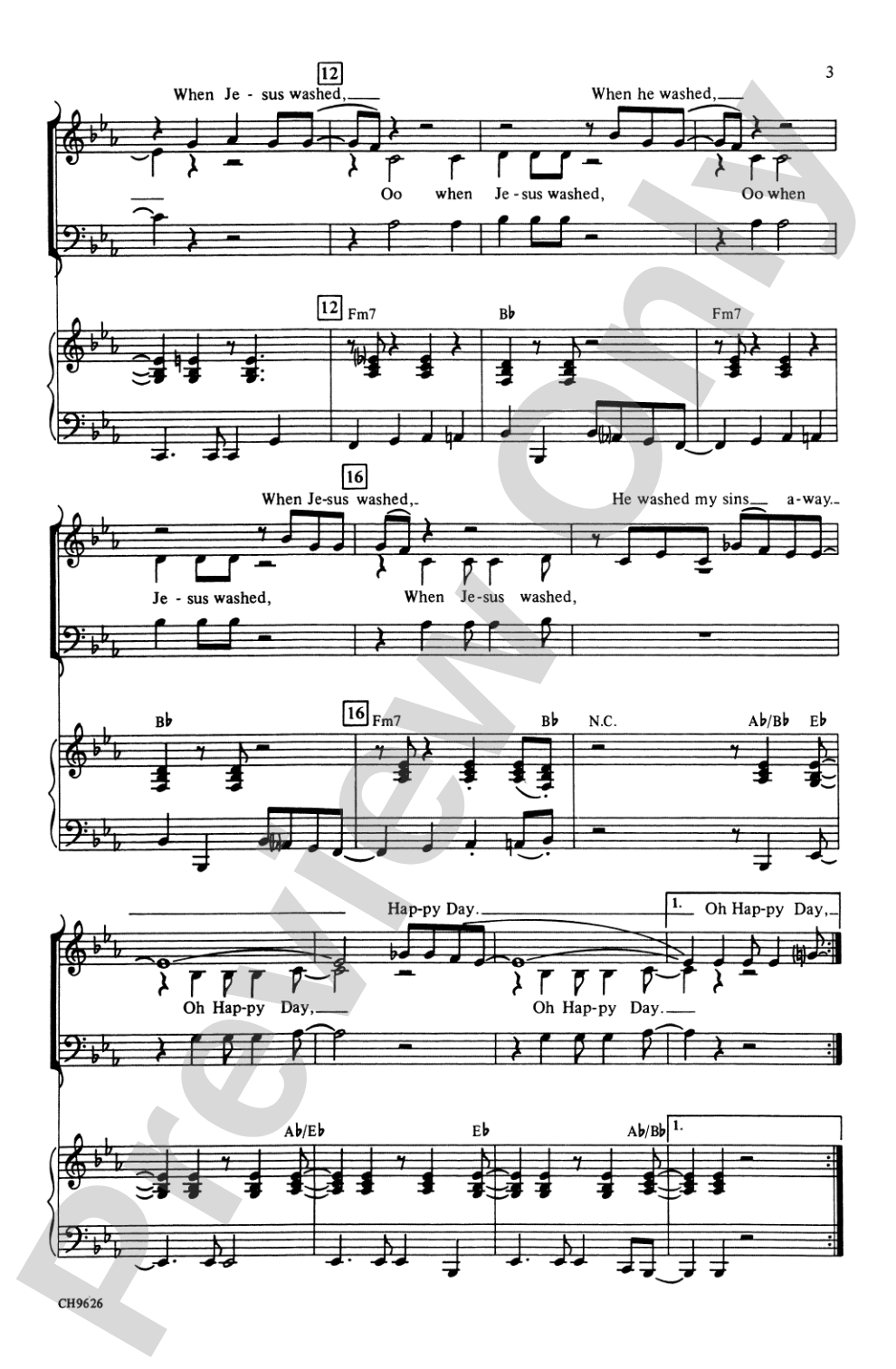 Oh, Happy Day: 3-Part Mixed Choral Octavo