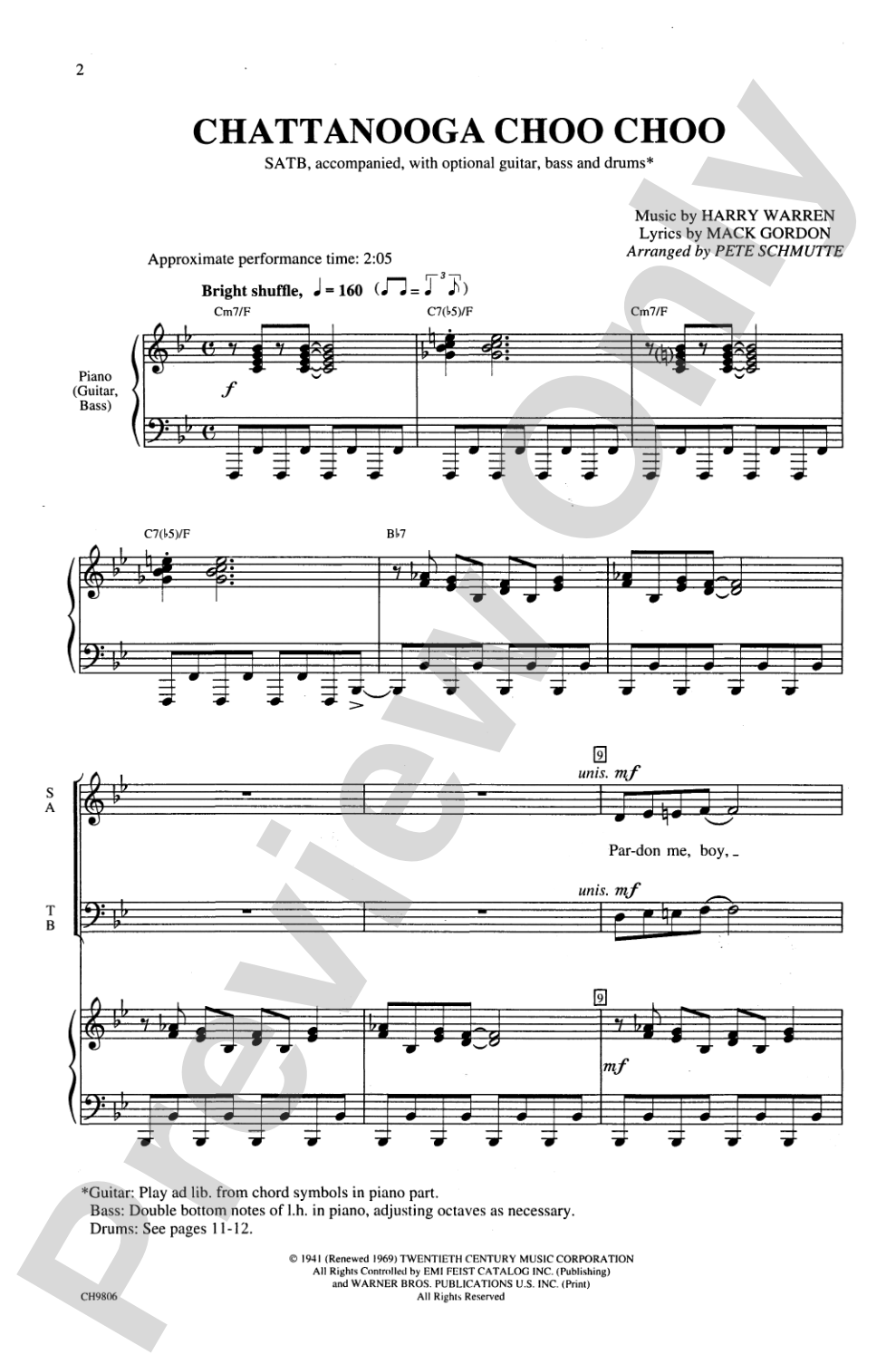 Chattanooga Choo Choo: SATB Choral Octavo
