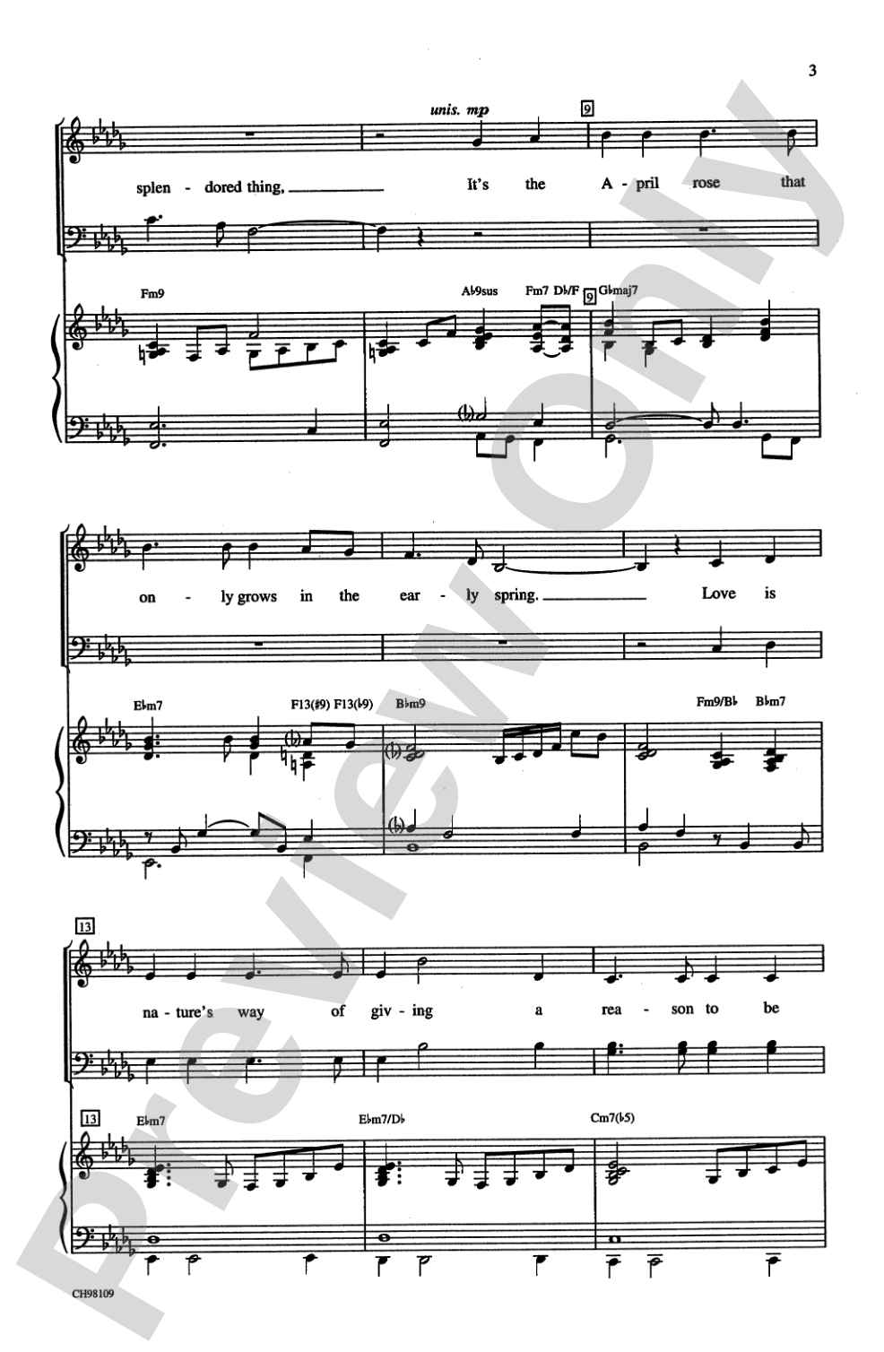 Love Is a Many-Splendored Thing: SATB Choral Octavo