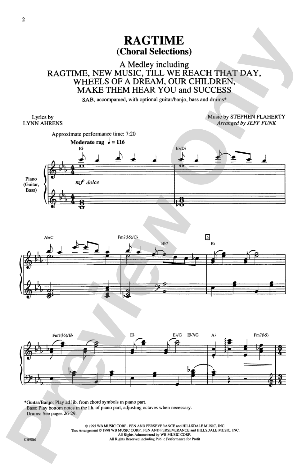 Ragtime (Choral Selections): SAB Choral Octavo