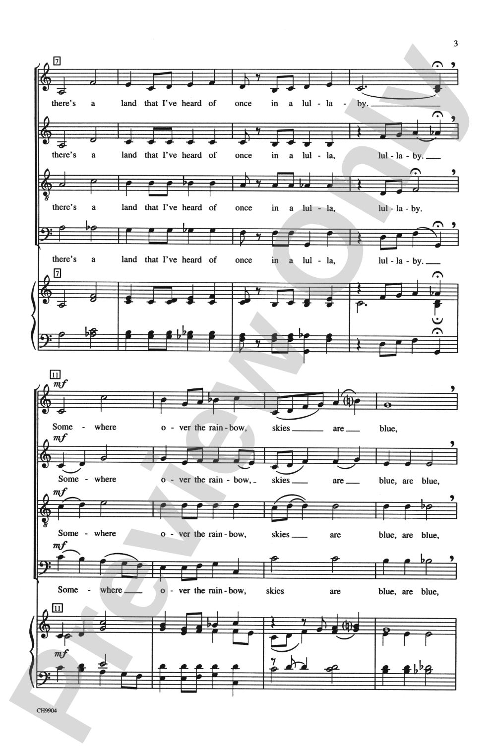 Over the Rainbow: SATB, <I>a cappella</I> Choral Octavo