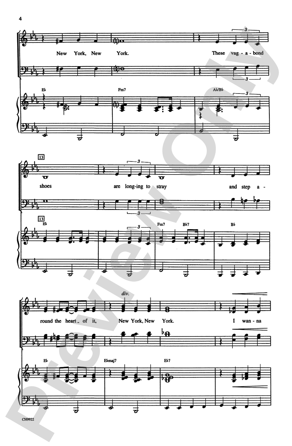 <I>New York, New York,</I> Theme from: SATB Choral Octavo