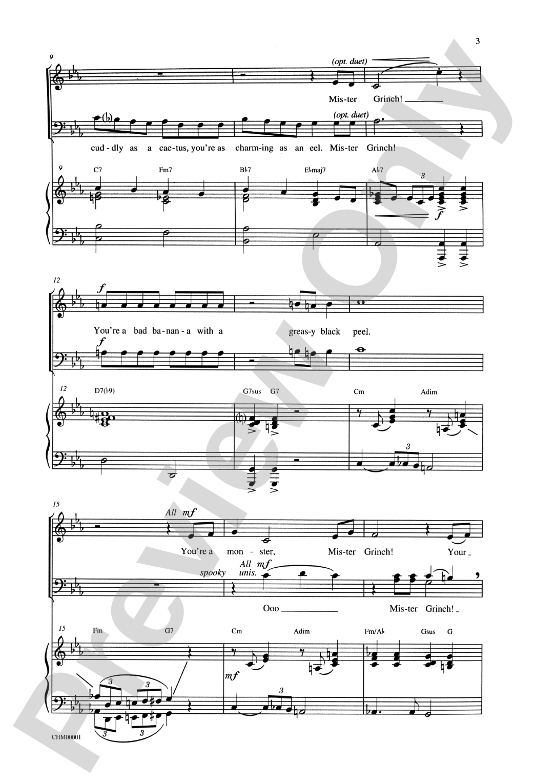 You're a Mean One, Mr. Grinch (from "How the Grinch Stole Christmas"): SATB Choral Octavo