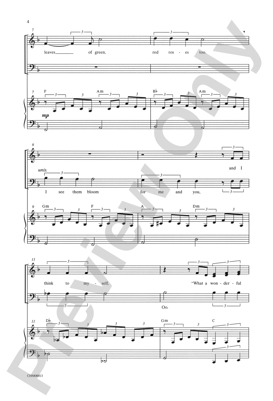What a Wonderful World: SAB Choral Octavo