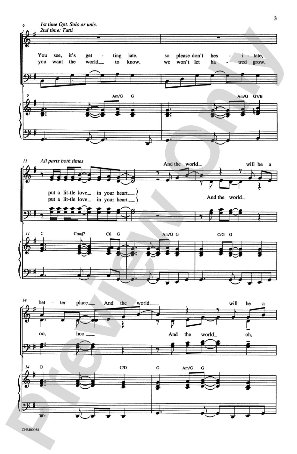 Put a Little Love in Your Heart: SATB Choral Octavo