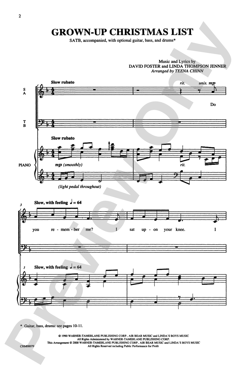 Grown Up Christmas List: SATB Choral Octavo