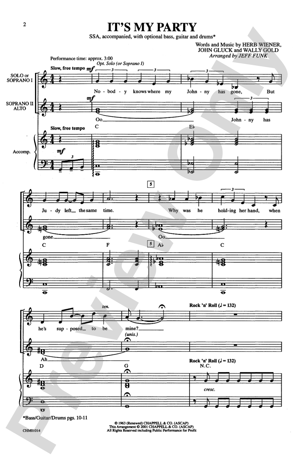 It's My Party: SSA Choral Octavo