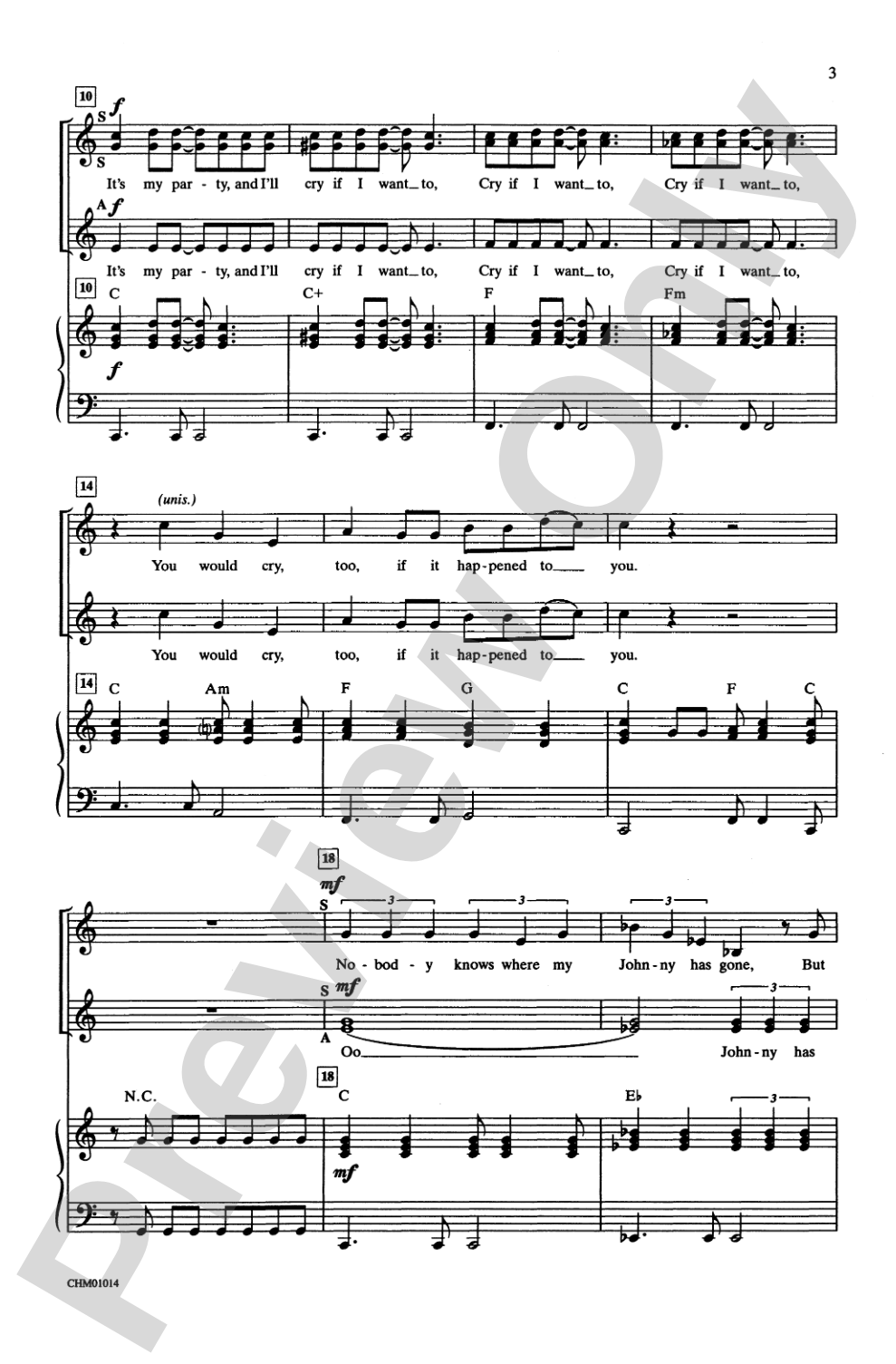 It's My Party: SSA Choral Octavo