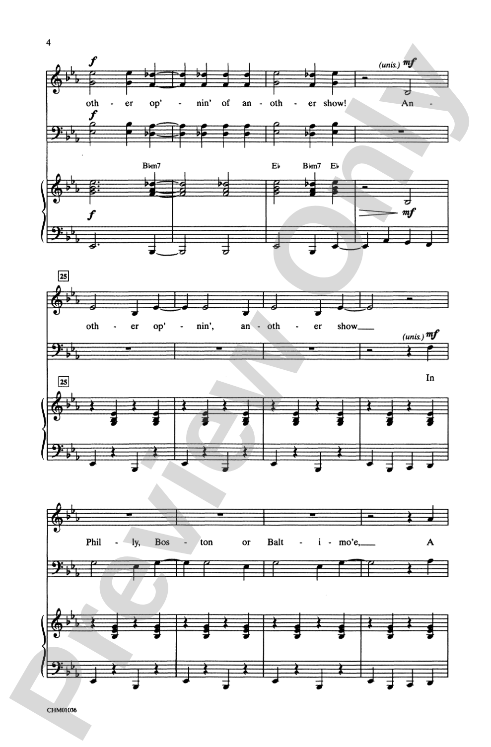 Another Op'nin', Another Show (from <I>Kiss Me, Kate</I>): SATB Choral Octavo