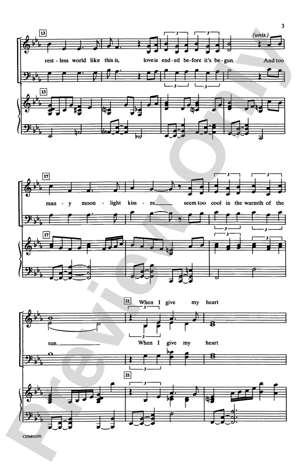 When I Fall in Love: SATB Choral Octavo