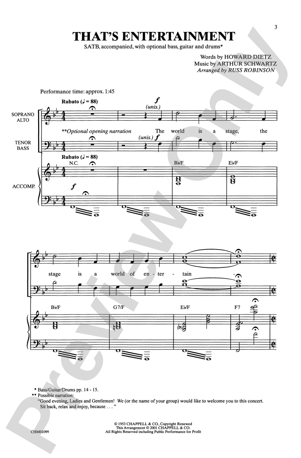 That's Entertainment: SATB Choral Octavo