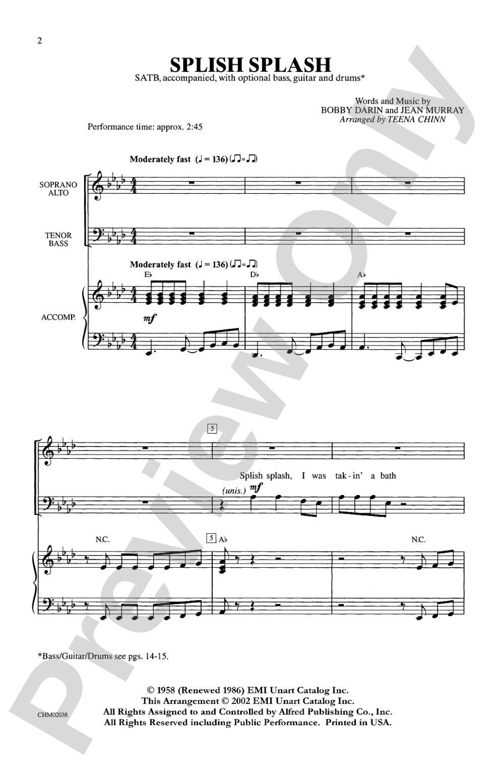 Splish Splash: SATB Choral Octavo