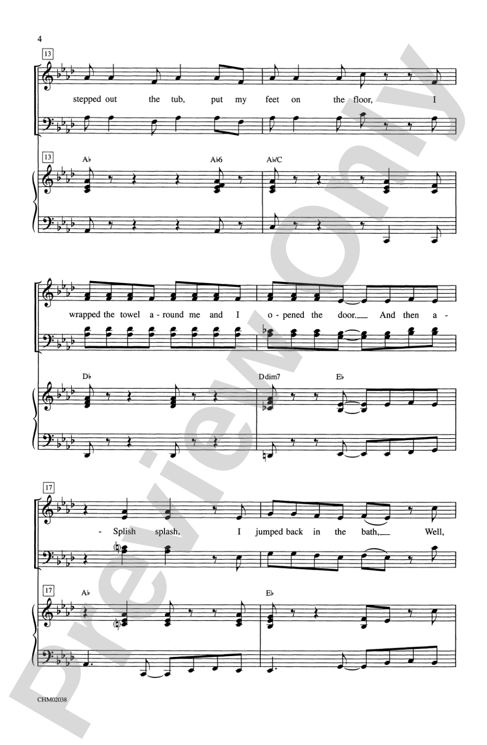 Splish Splash: SATB Choral Octavo