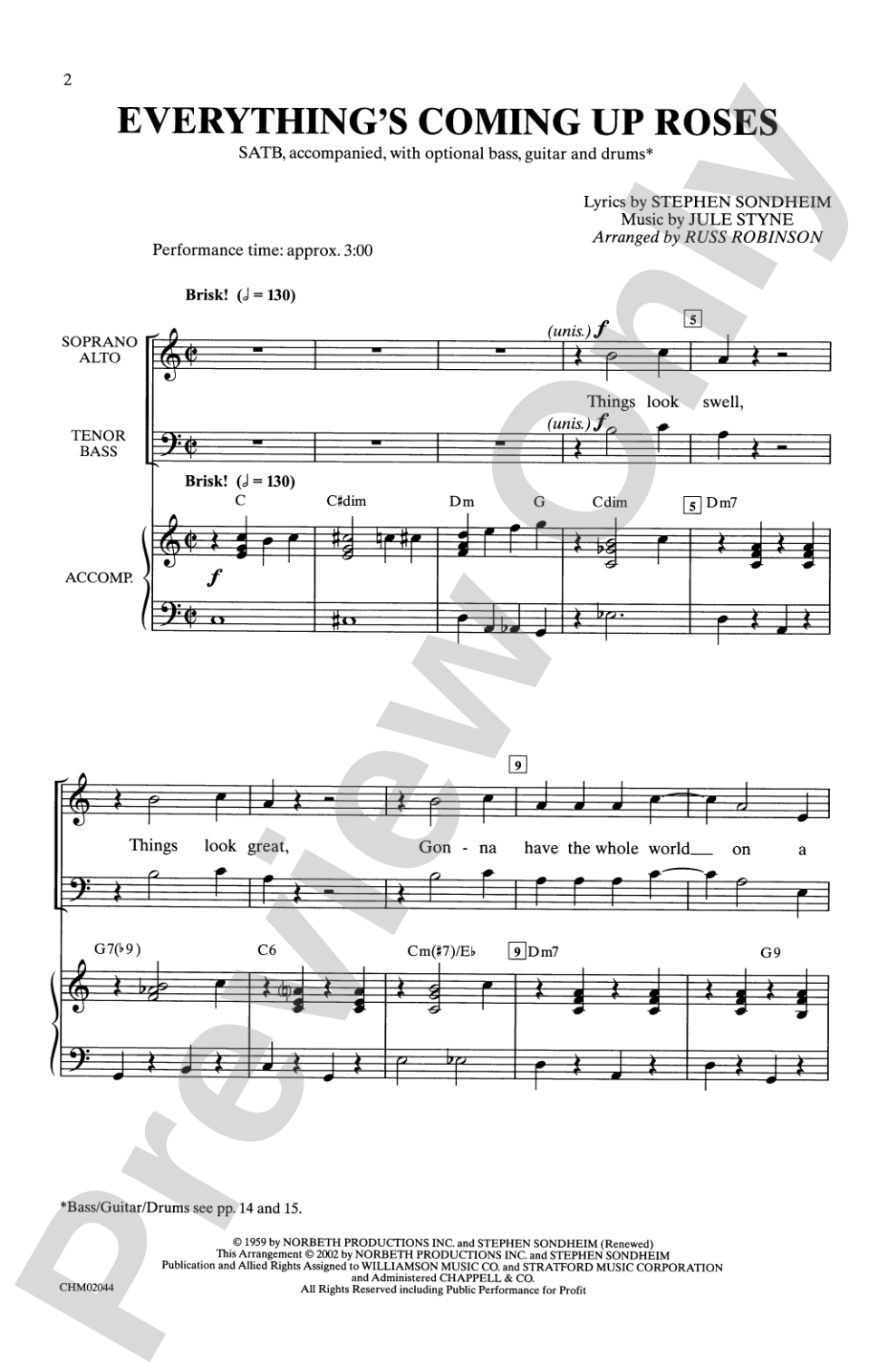 Everything's Coming Up Roses: SATB Choral Octavo