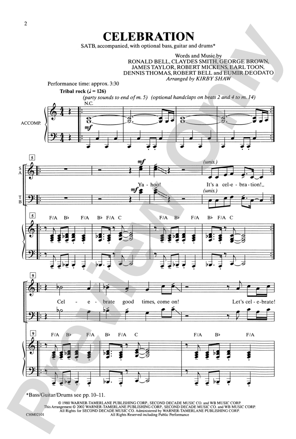 Celebration: SATB Choral Octavo