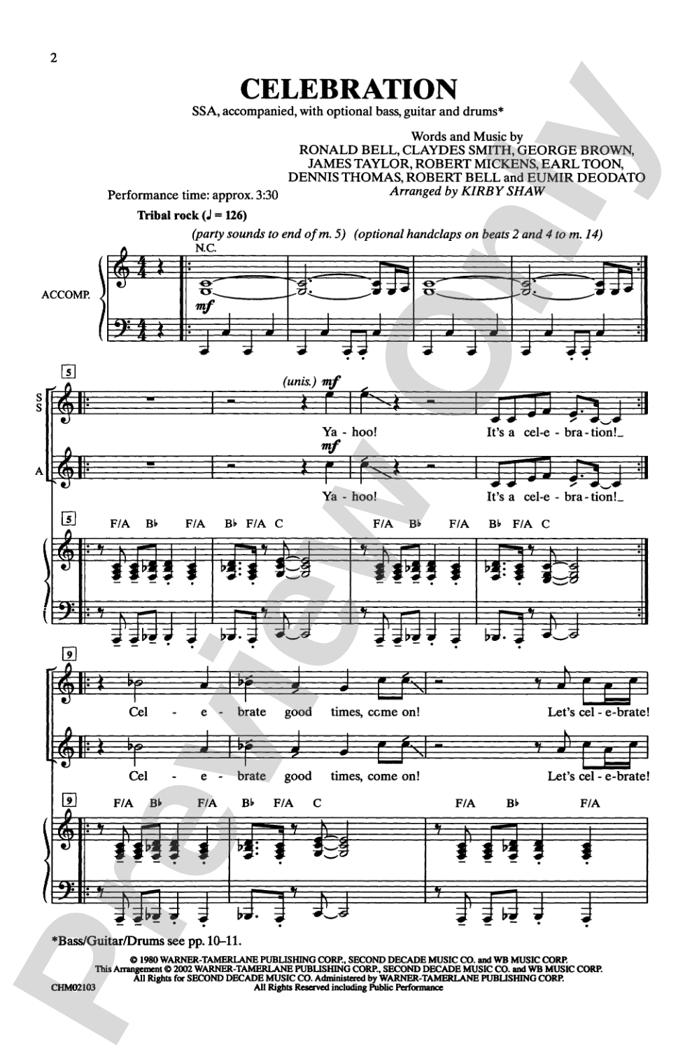 Celebration: SSA Choral Octavo