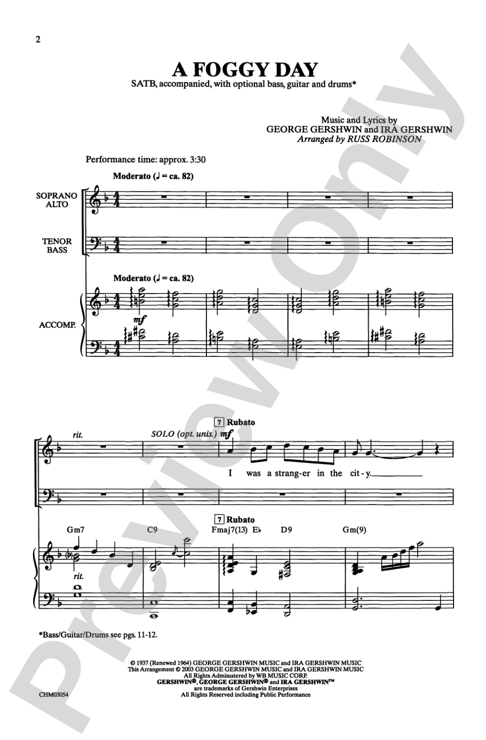 A Foggy Day: SATB Choral Octavo