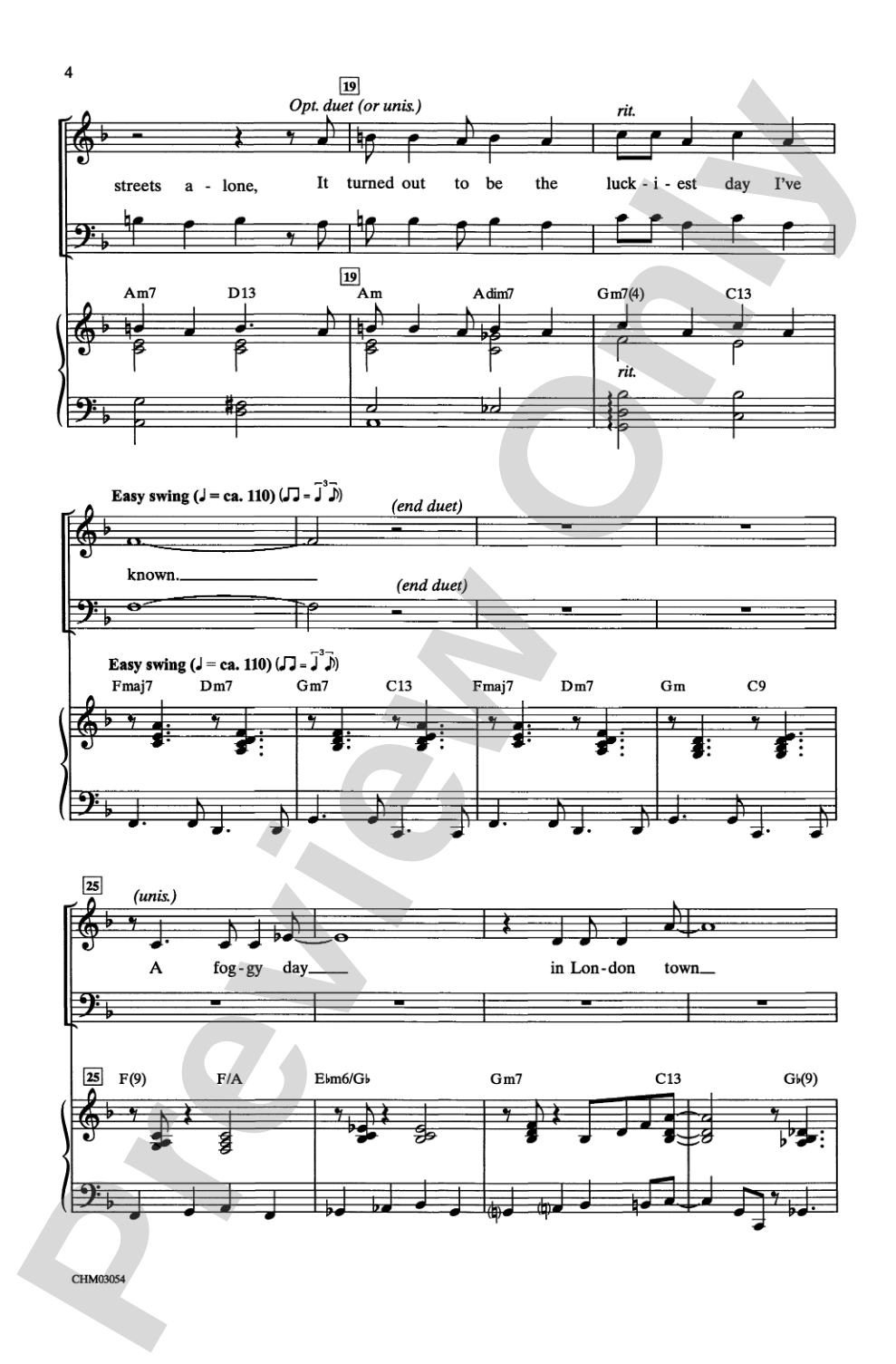 A Foggy Day: SATB Choral Octavo
