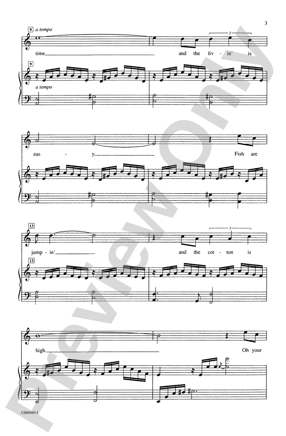 Summertime (from <I>Porgy and Bess</I>®): SATB and Soprano Solo Choral Octavo
