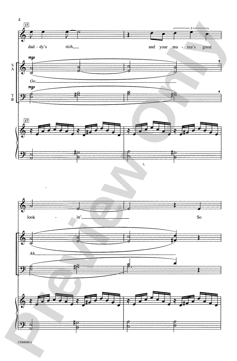 Summertime (from <I>Porgy and Bess</I>®): SATB and Soprano Solo Choral Octavo