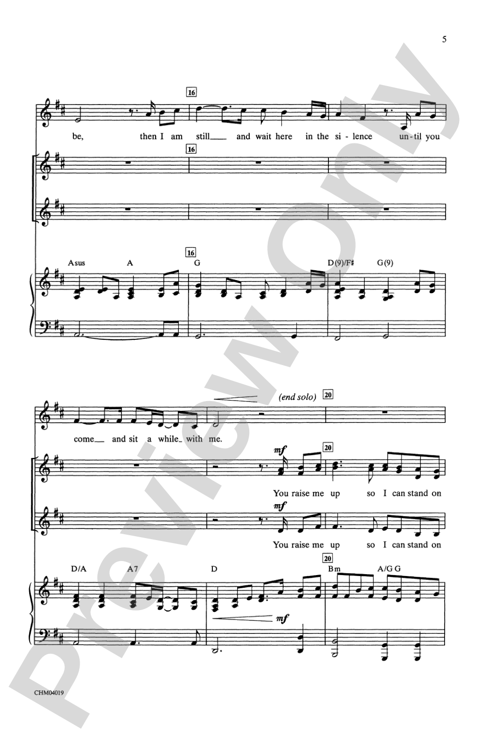 You Raise Me Up (as recorded by Josh Groban): SSA Choral Octavo