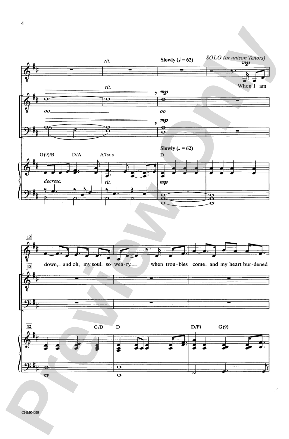 You Raise Me Up (as recorded by Josh Groban): TBB Choral Octavo