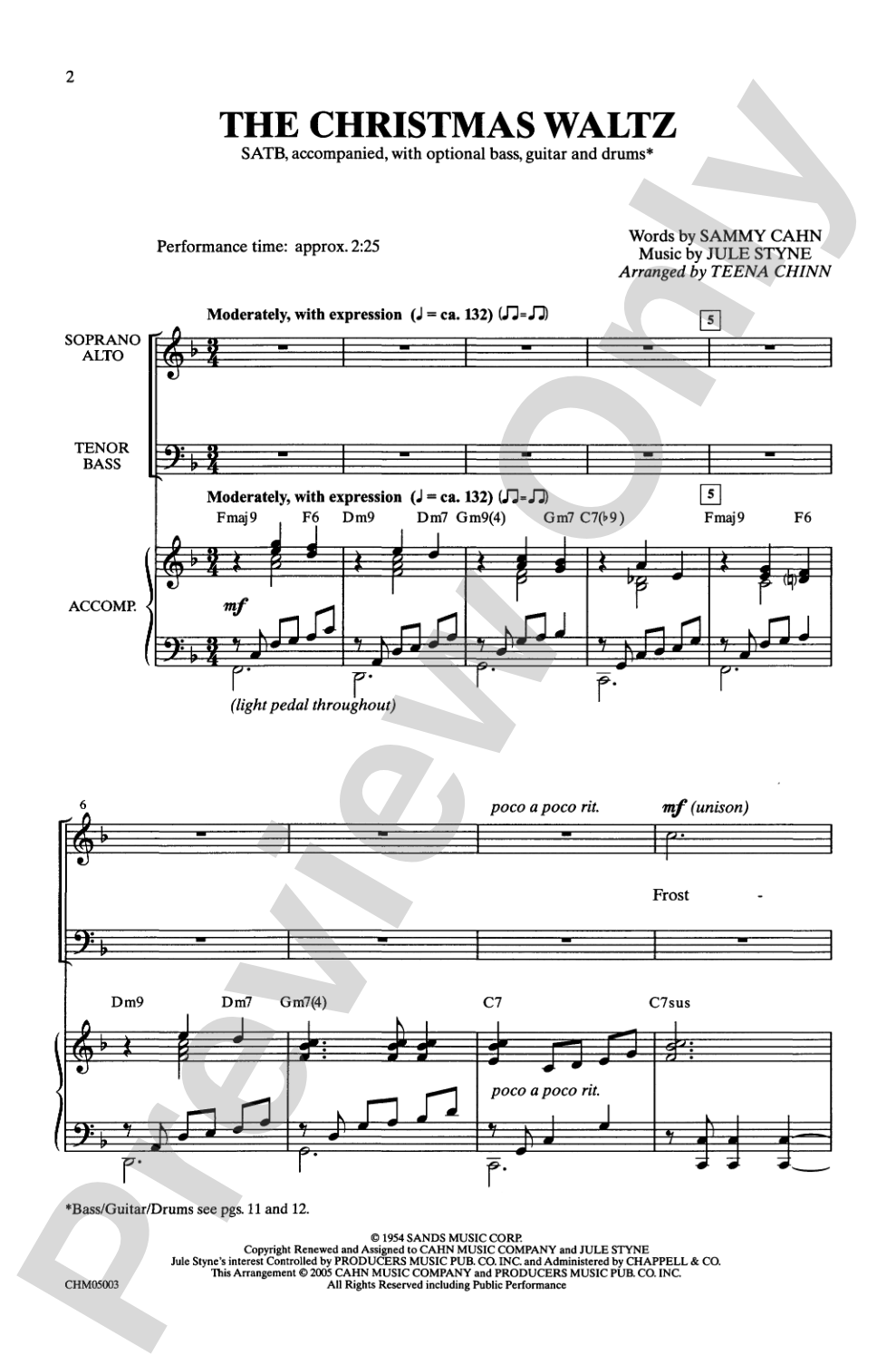 The Christmas Waltz: SATB Choral Octavo