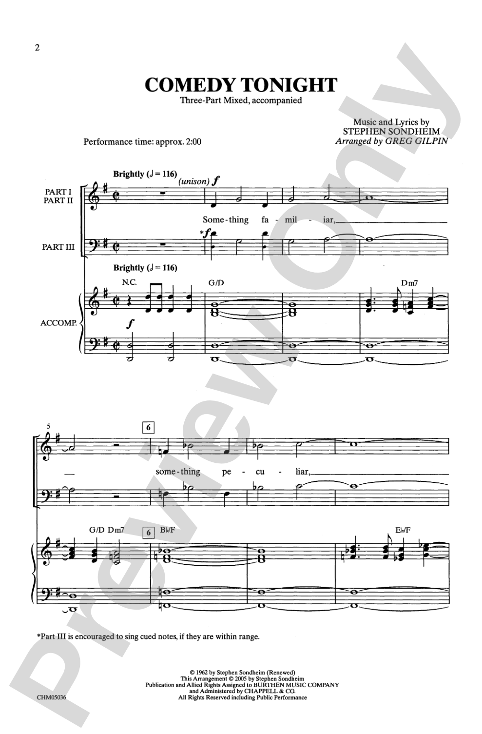 Comedy Tonight: 3-Part Mixed Choral Octavo