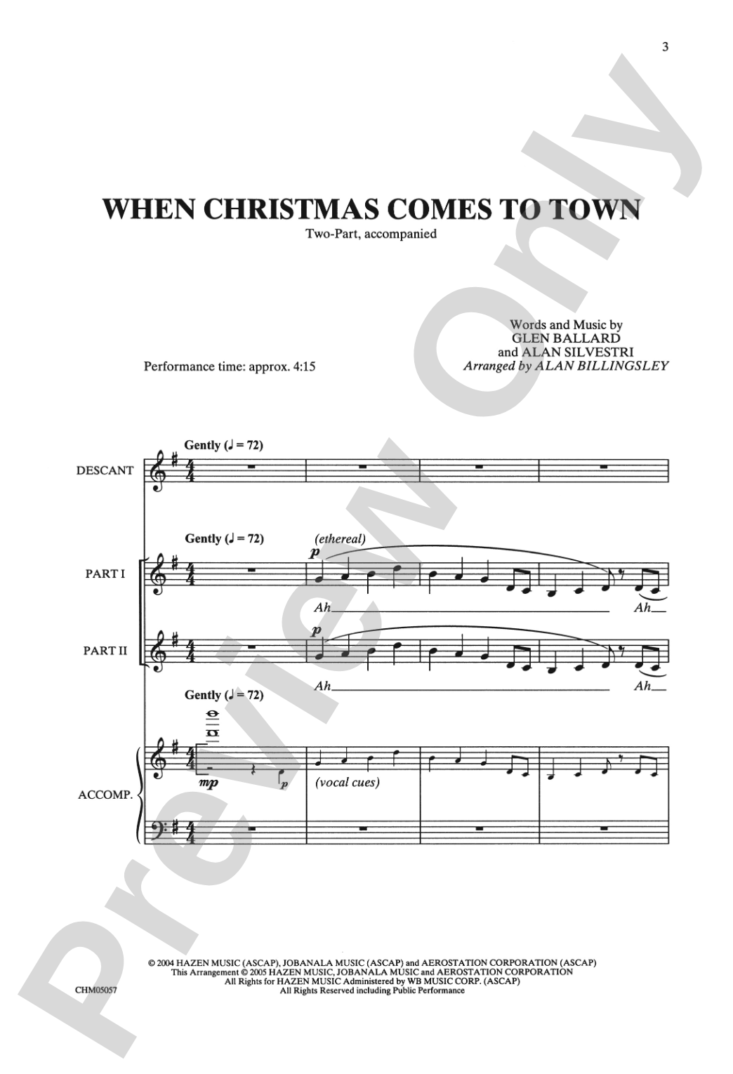 When Christmas Comes to Town (from <I>The Polar Express</I>): 2-Part Choral Octavo