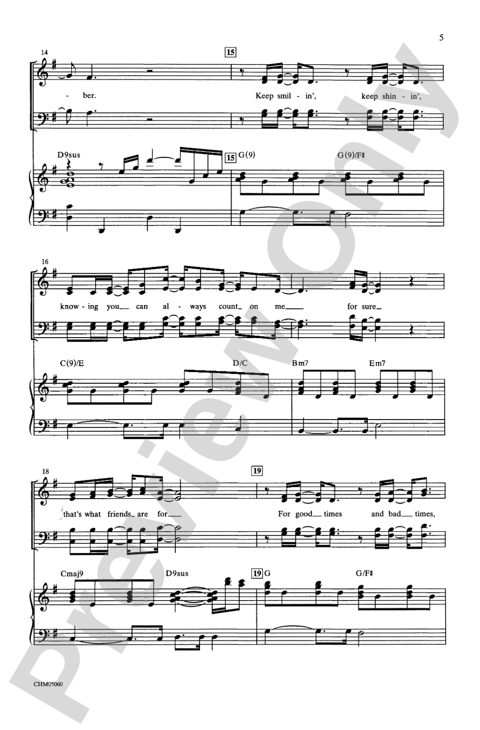 That's What Friends Are For: SATB Choral Octavo