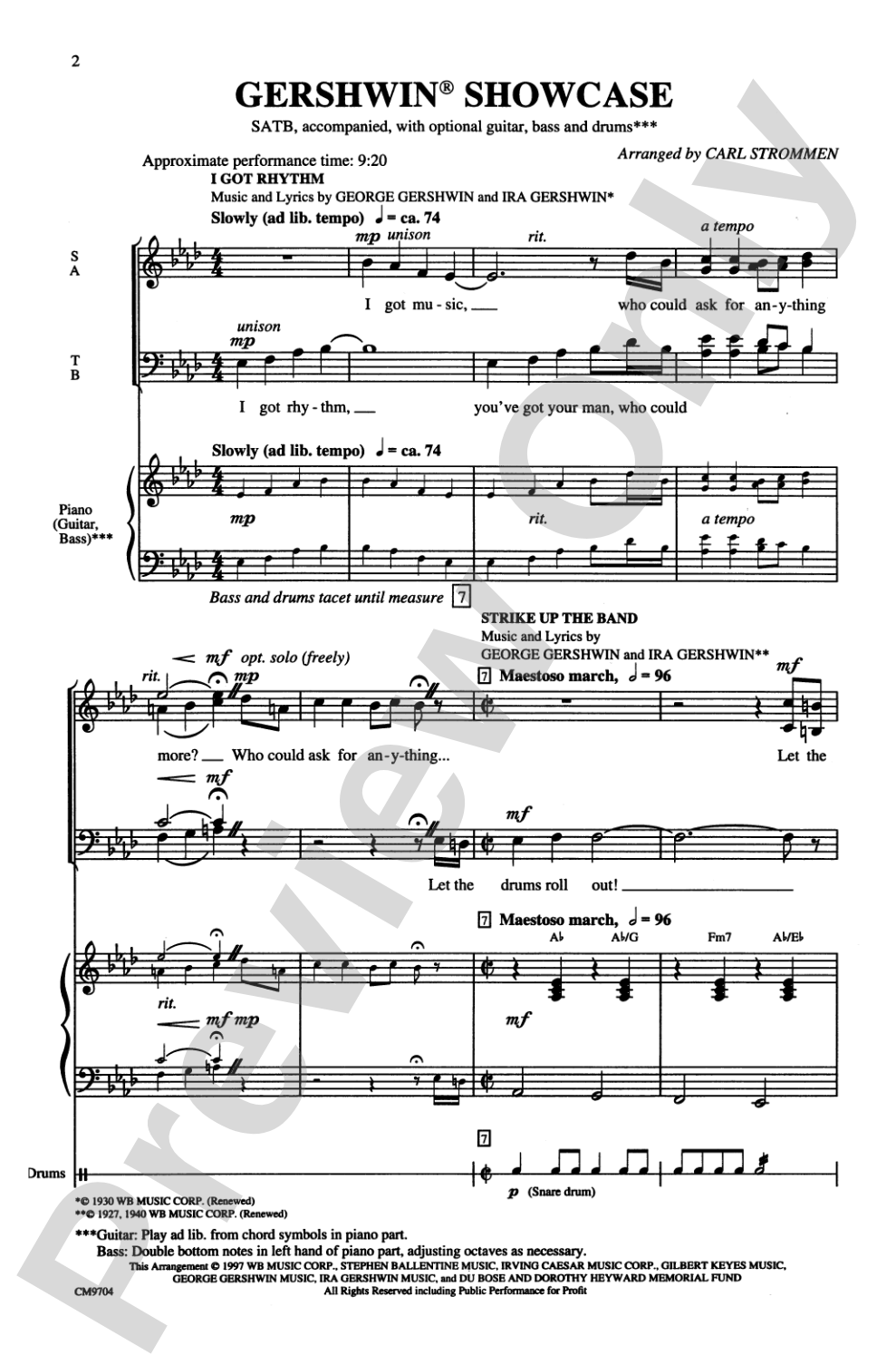 Gershwin Showcase: SATB Choral Octavo