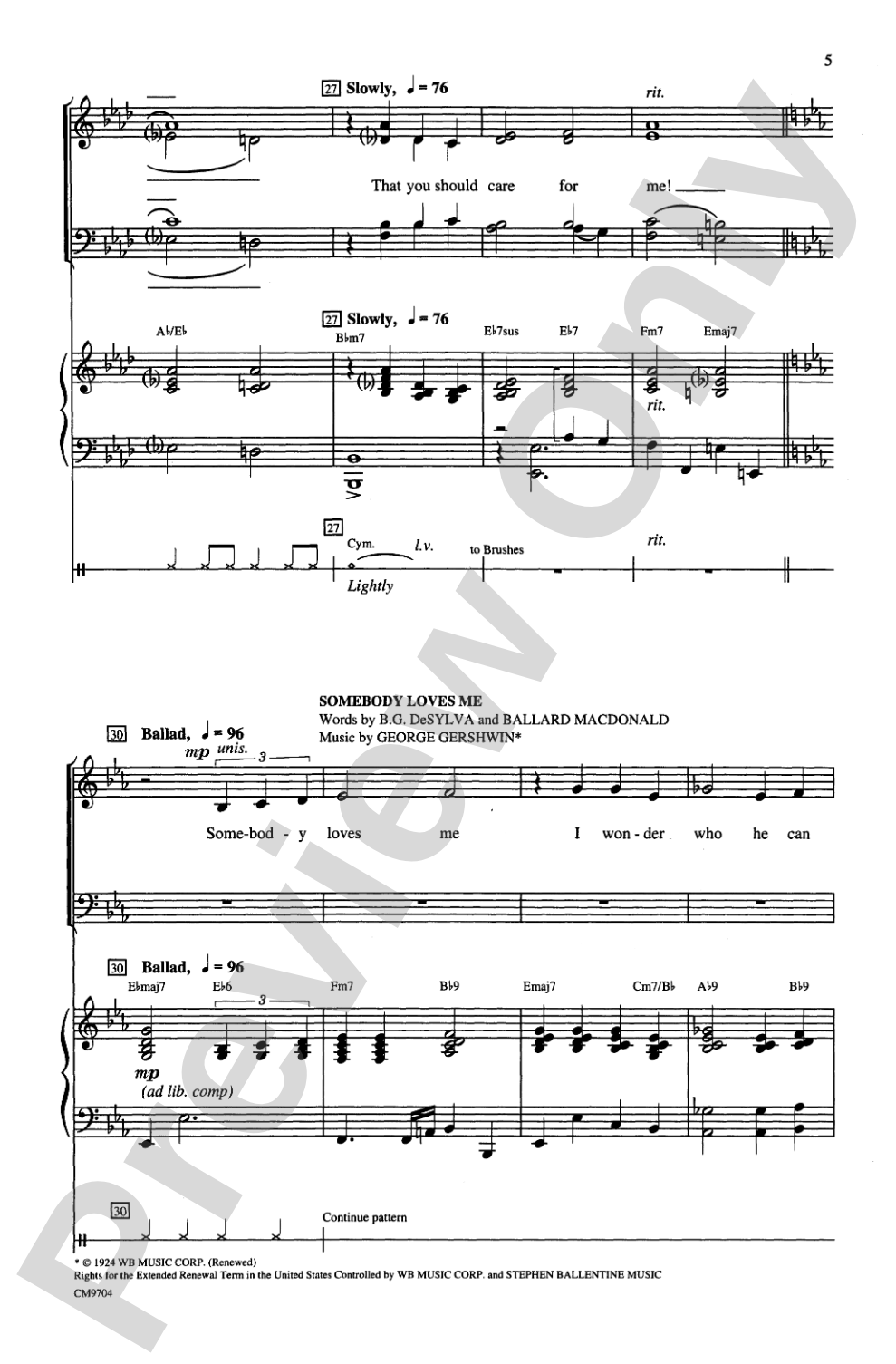 Gershwin Showcase: SATB Choral Octavo
