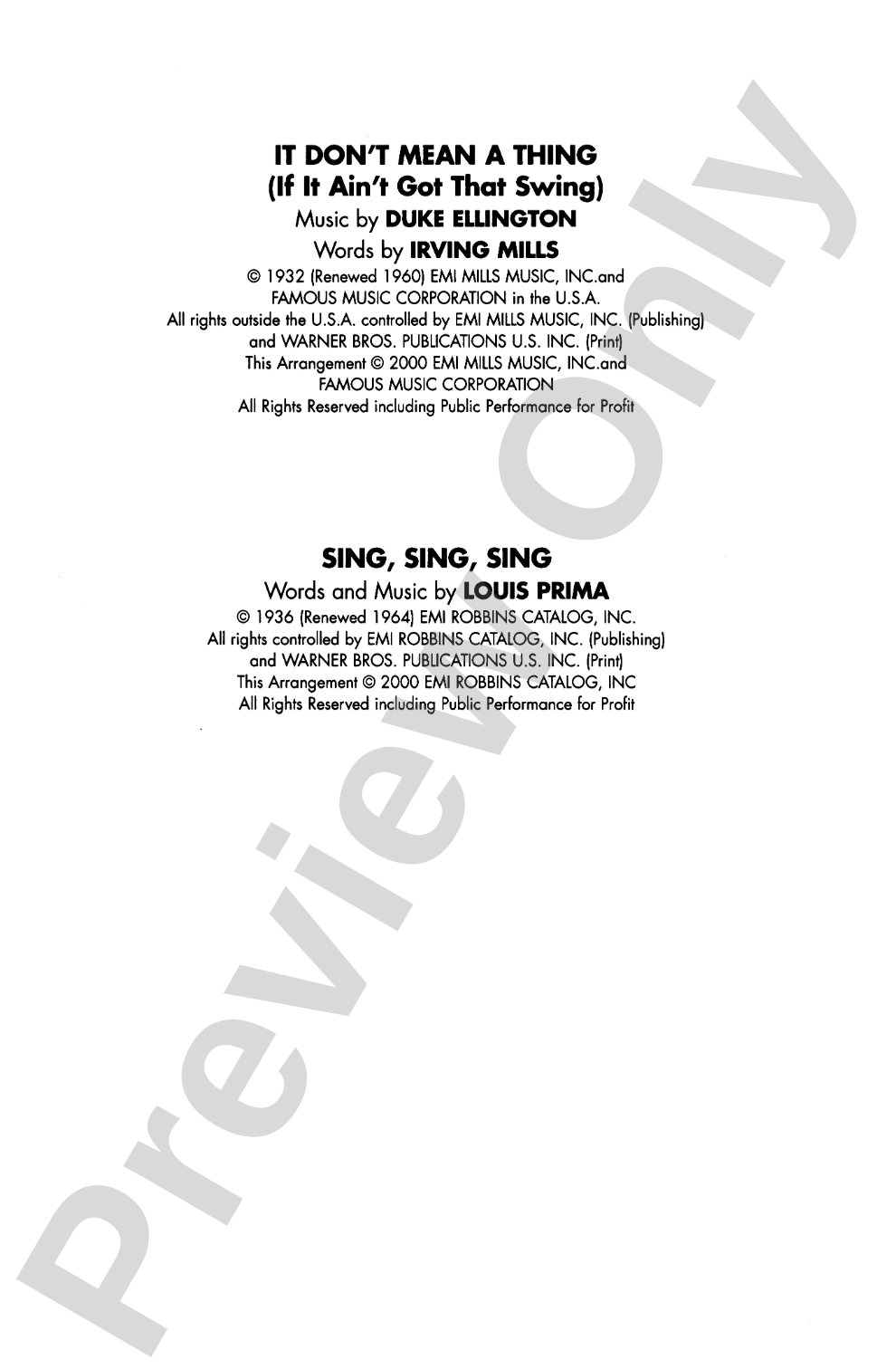 It Don't Mean a Thing If It Ain't Got That Sing, Sing, Sing: SA Choral Octavo