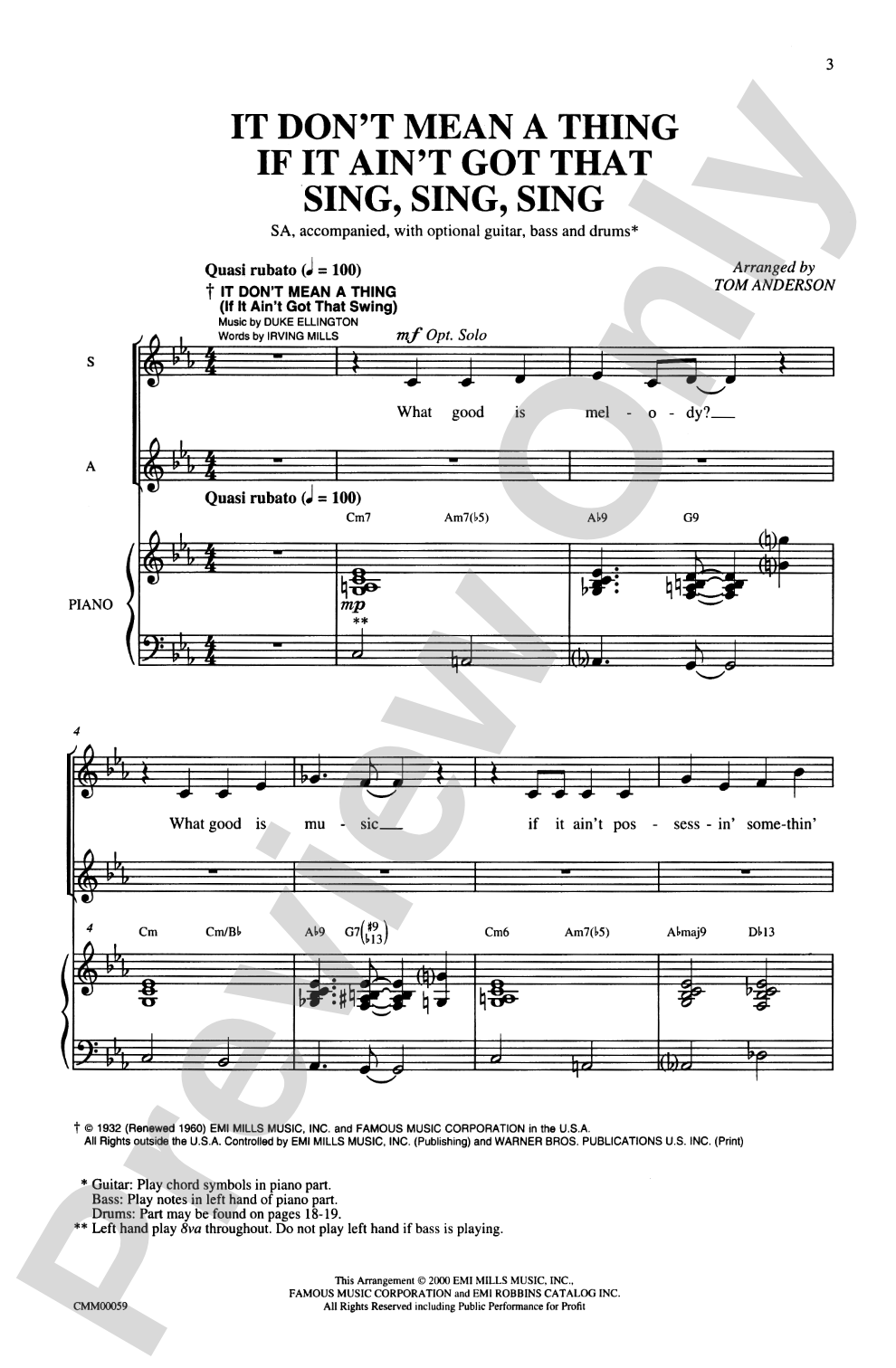 It Don't Mean a Thing If It Ain't Got That Sing, Sing, Sing: SA Choral Octavo