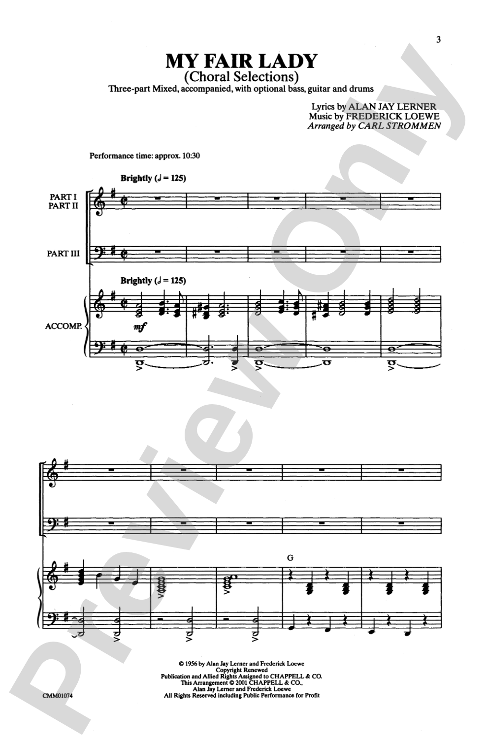 My Fair Lady (Choral Selections): 3-Part Mixed Choral Octavo