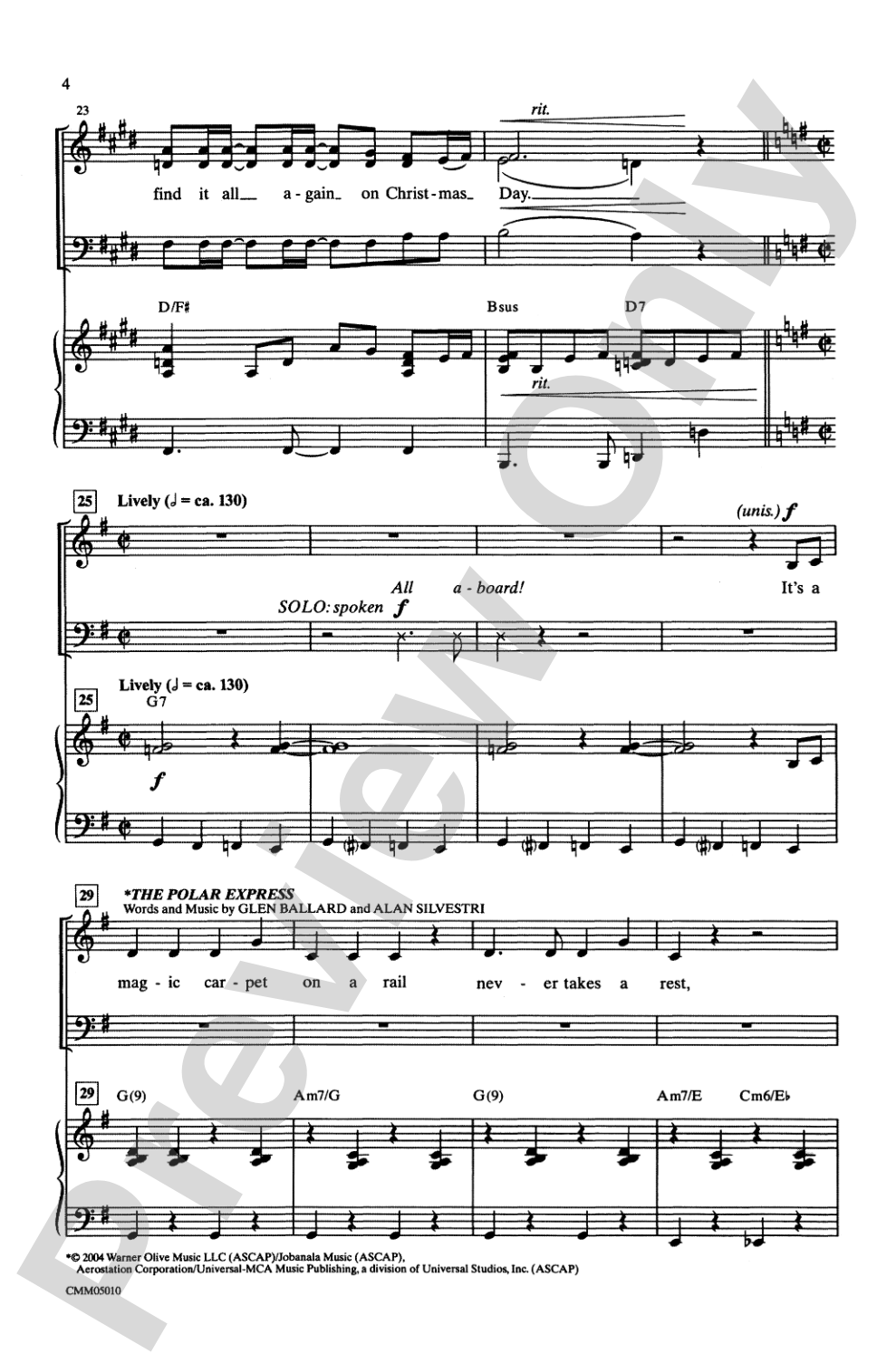 The Polar Express: A Choral Medley: 3-Part Mixed Choral Octavo