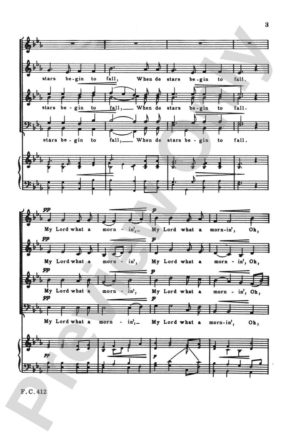 My Lord, What a Mornin': SATB, <I>a cappella</I> Choral Octavo