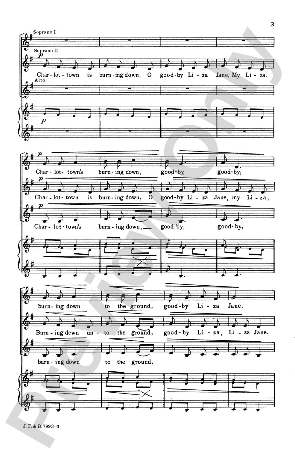 Charlottown: SSA, <I>a cappella</I> Choral Octavo