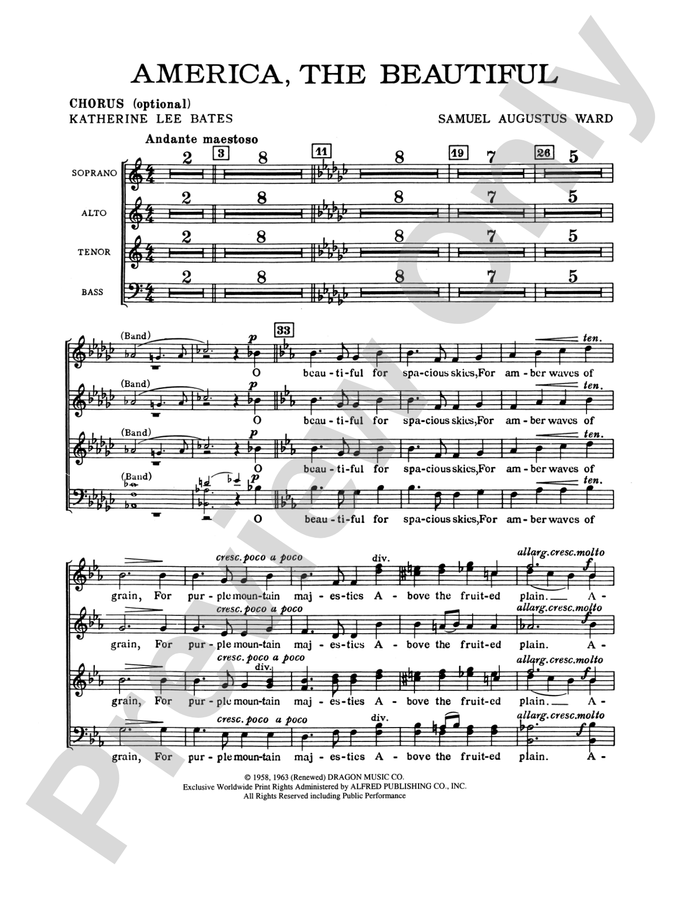America the Beautiful: SATB Choral Octavo