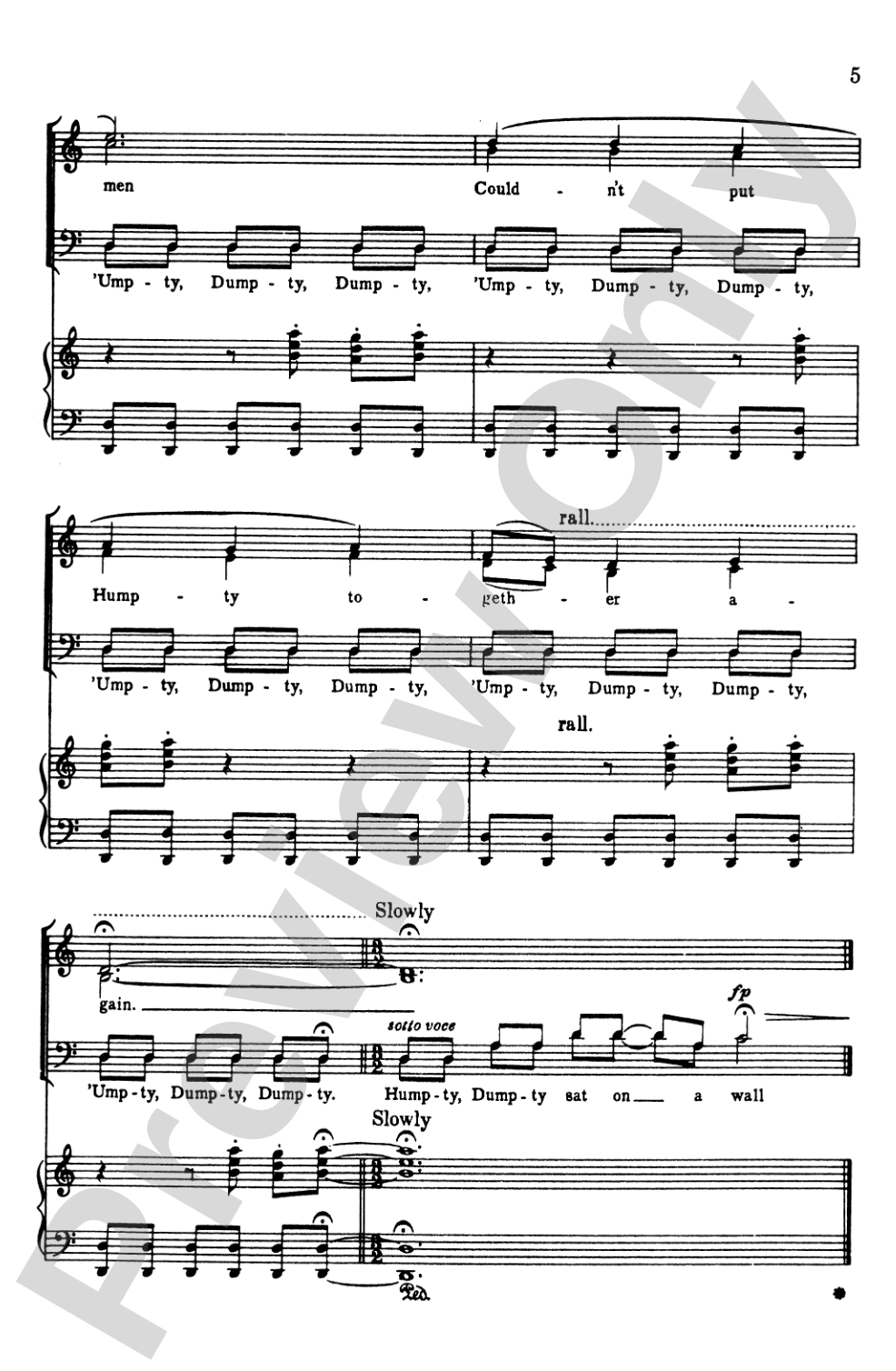 Five Nursery Rhymes: SATB Choral Octavo