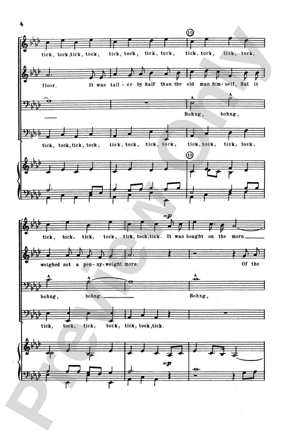 Grandfather's Clock: TTBB Choral Octavo