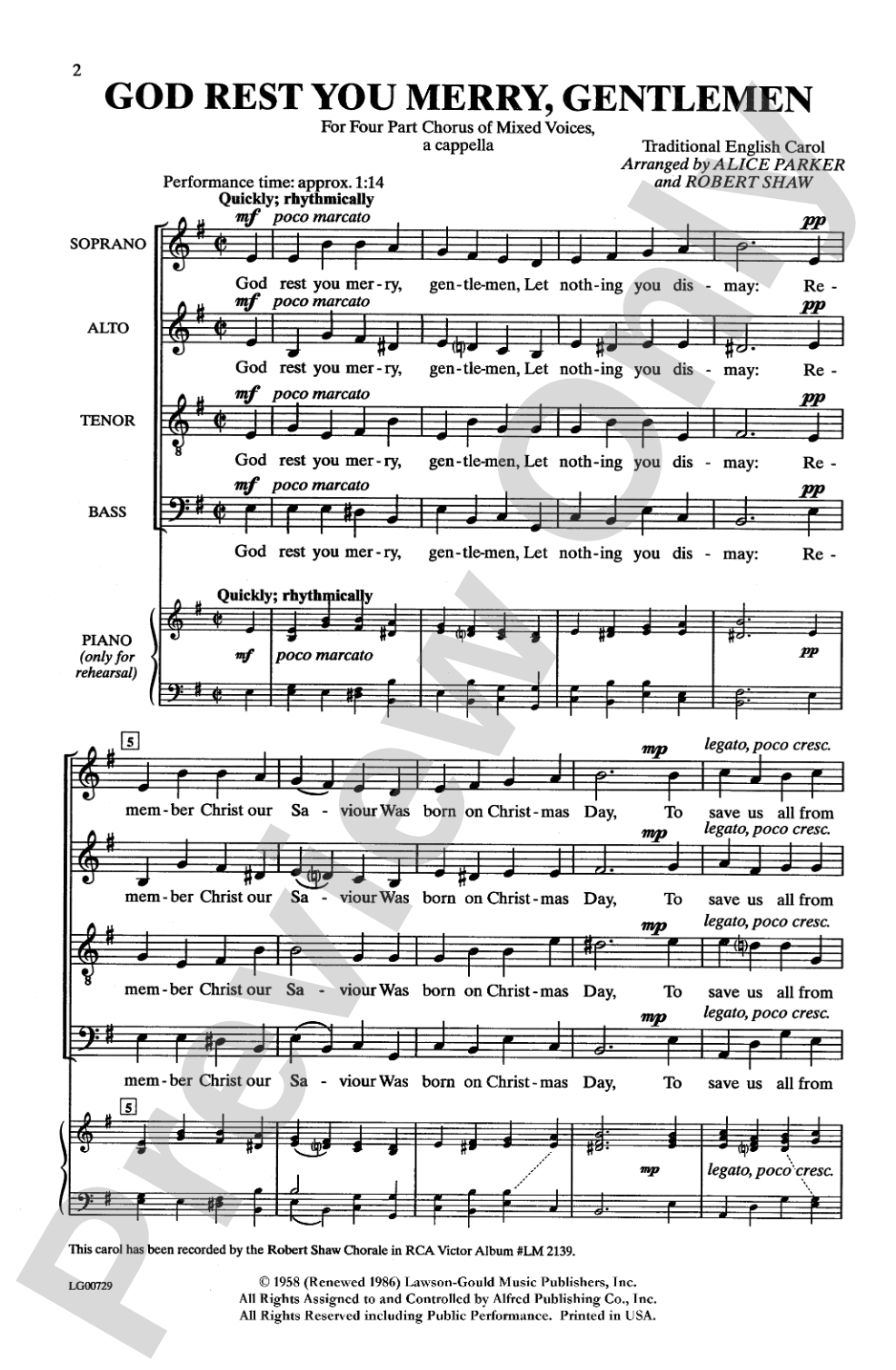 God Rest You Merry, Gentlemen: SATB Choral Octavo