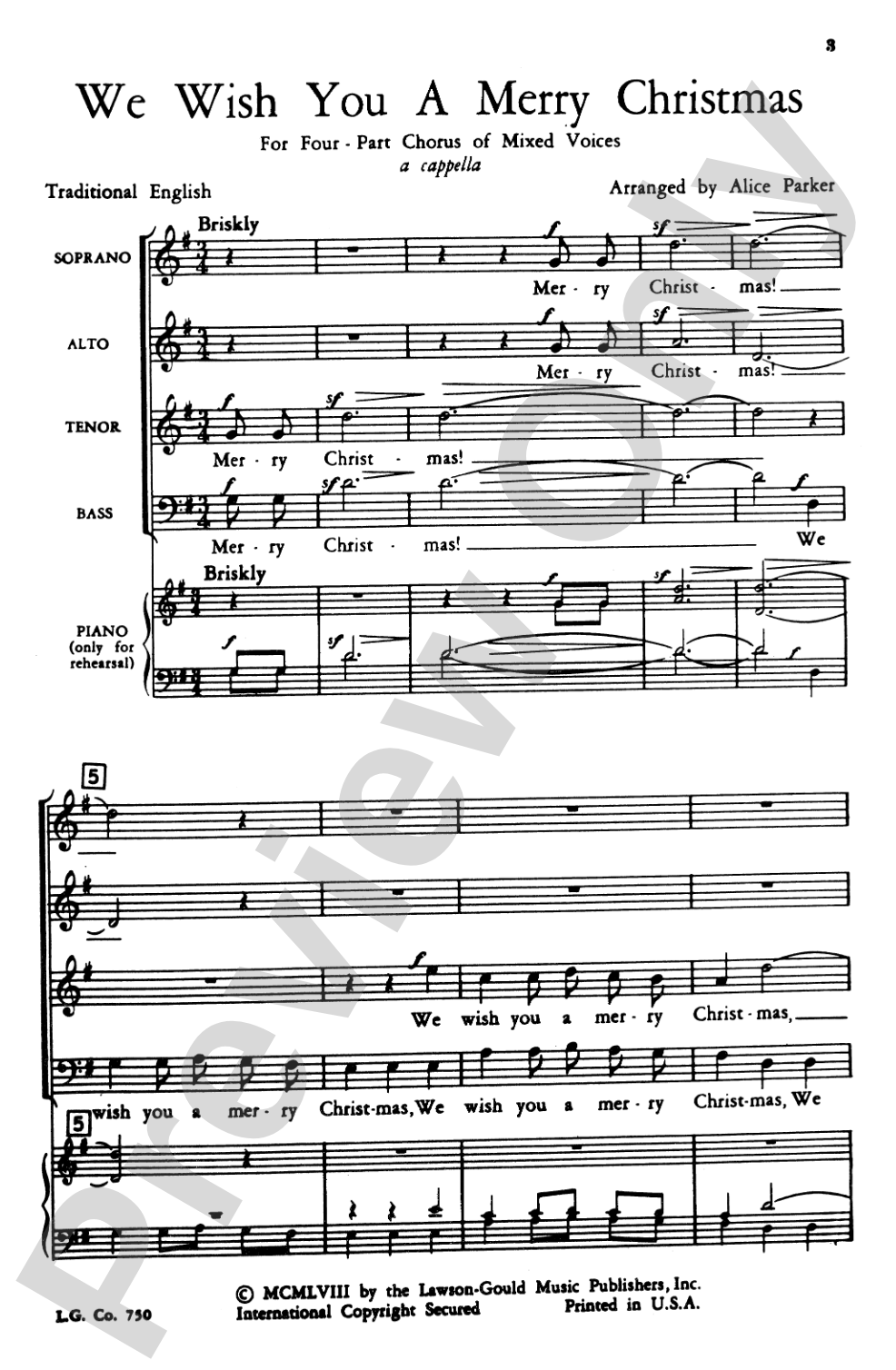 We Wish You a Merry Christmas: SATB Choral Octavo