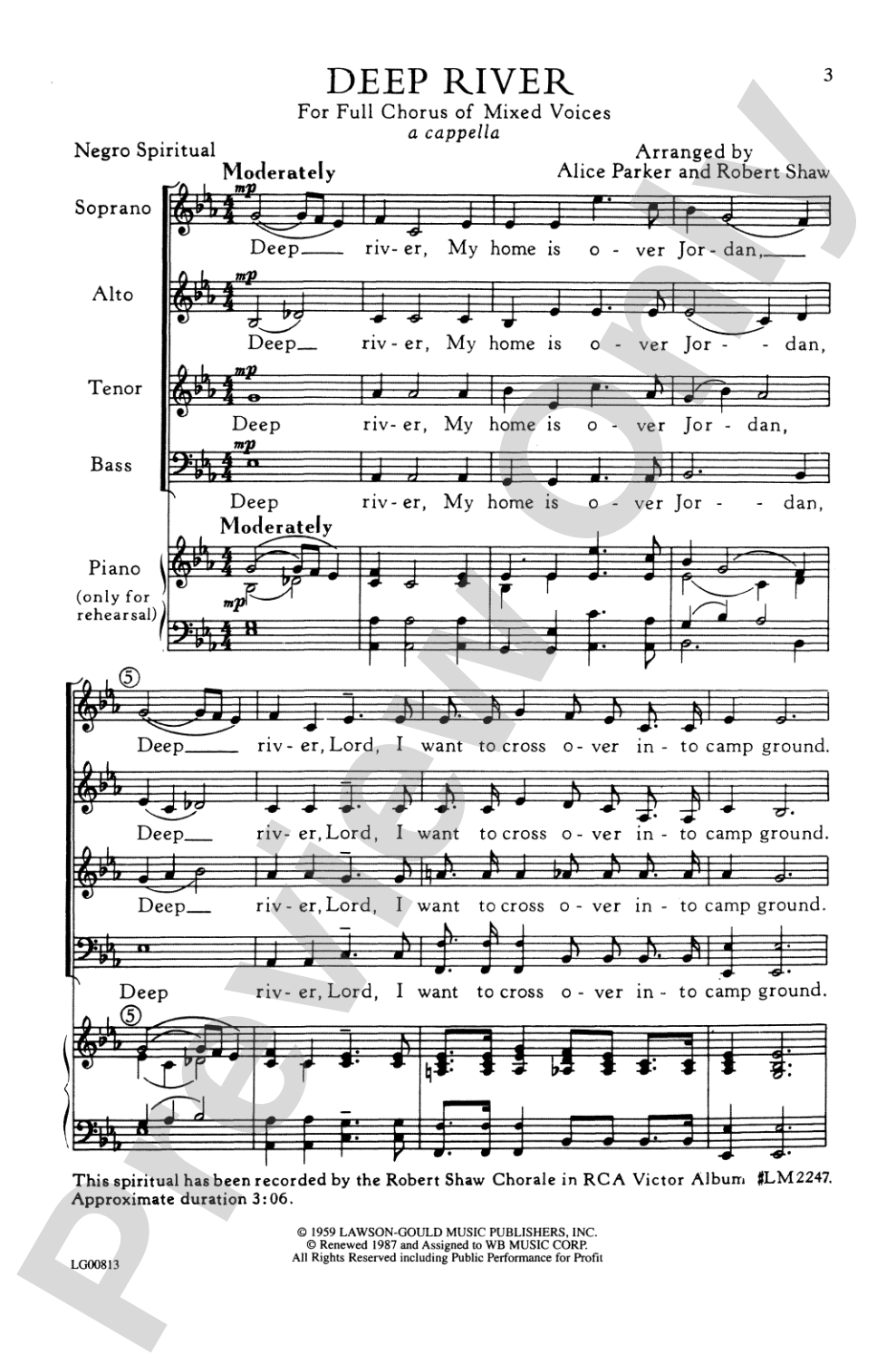 Deep River: SATB Choral Octavo