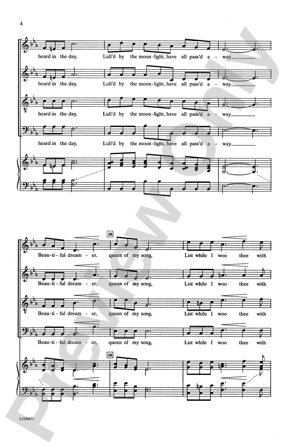 Beautiful Dreamer: SATB Choral Octavo