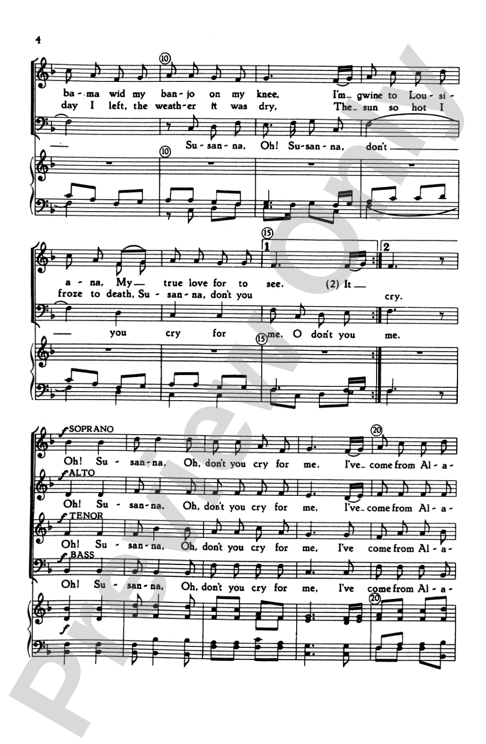 Oh! Susanna: SATB Choral Octavo
