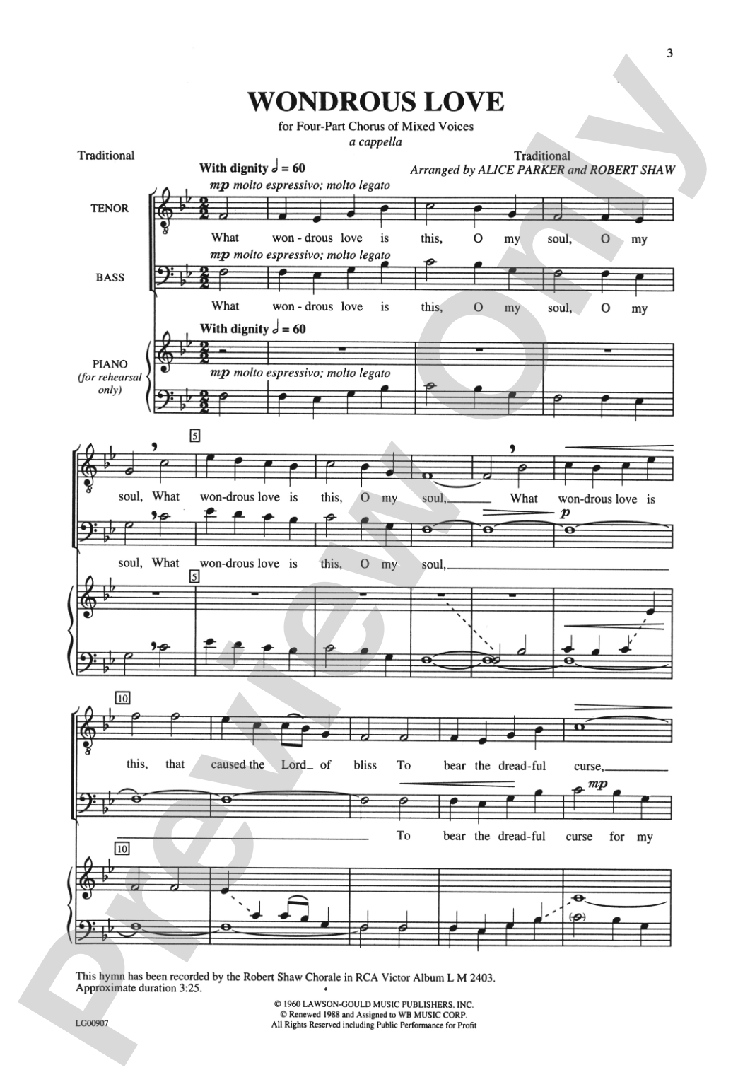 Wondrous Love: SATB Choral Octavo