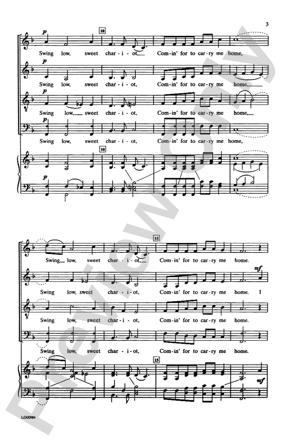 Swing Low, Sweet Chariot: SATB Choral Octavo