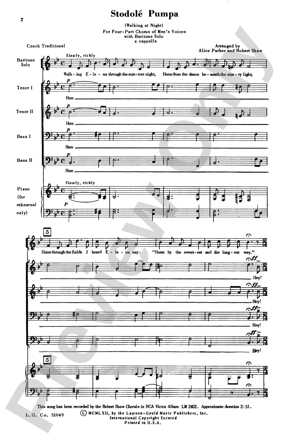 Stodole Pumpa: TTBB Choral Octavo